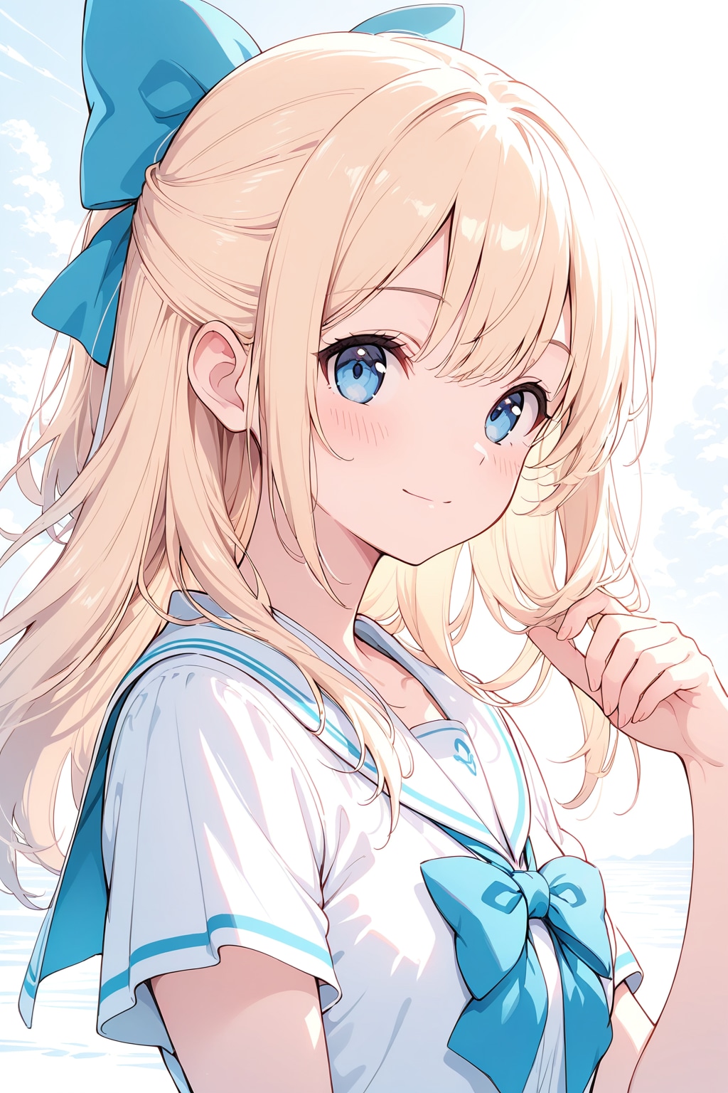 Larimar色のヘアリボン | の人気AIイラスト・グラビア