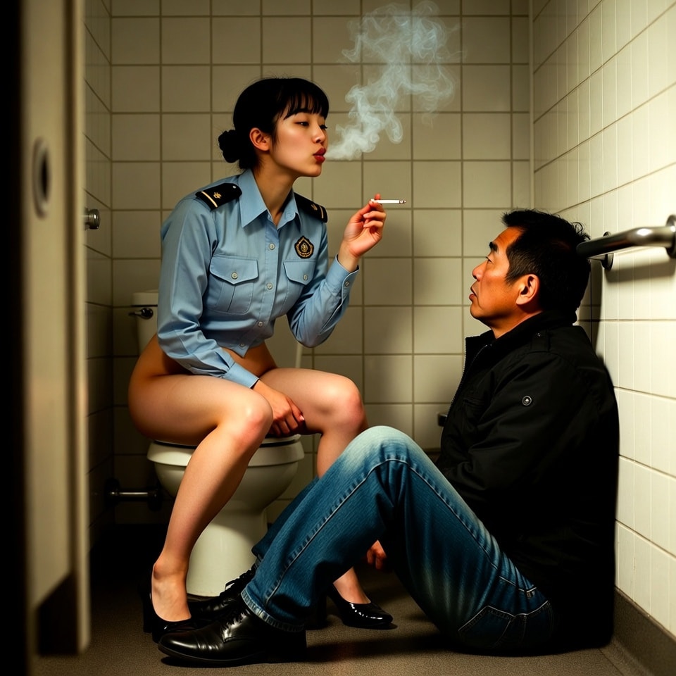 婦警さんと一緒にトイレ ③