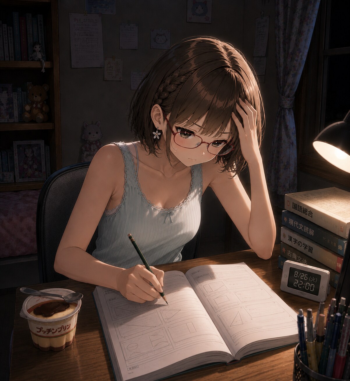 プリンという名の誘惑さえ、今宵の彼女を止められない。 | の人気AIイラスト・グラビア