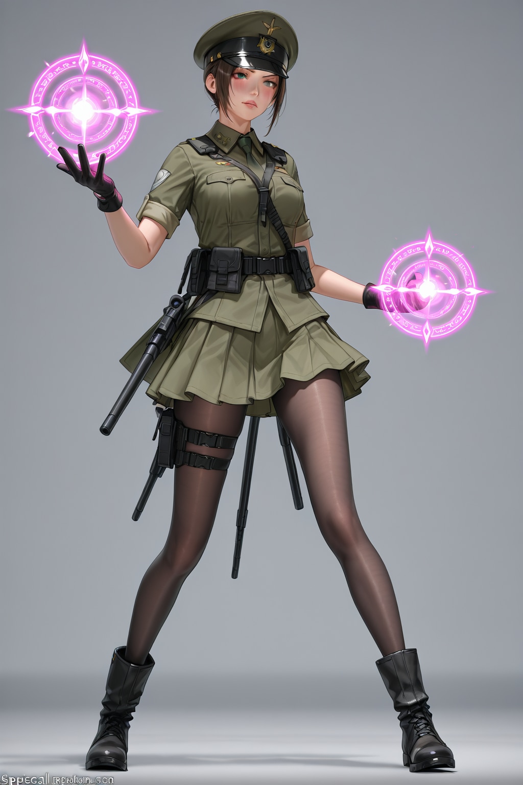 凛々しい女魔法使いの軍人