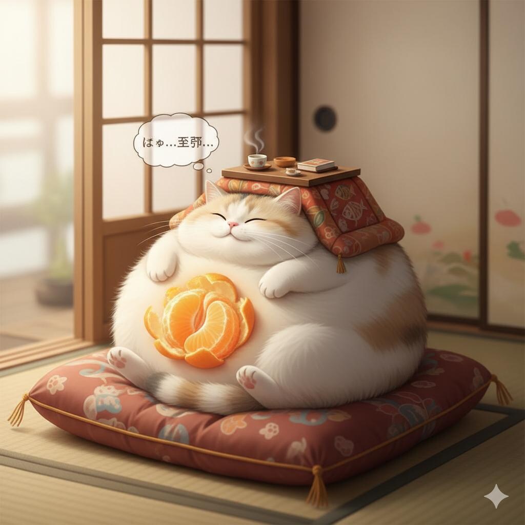 「こたつ」と「ねこさま」と「みかん」をどうしたもんか。