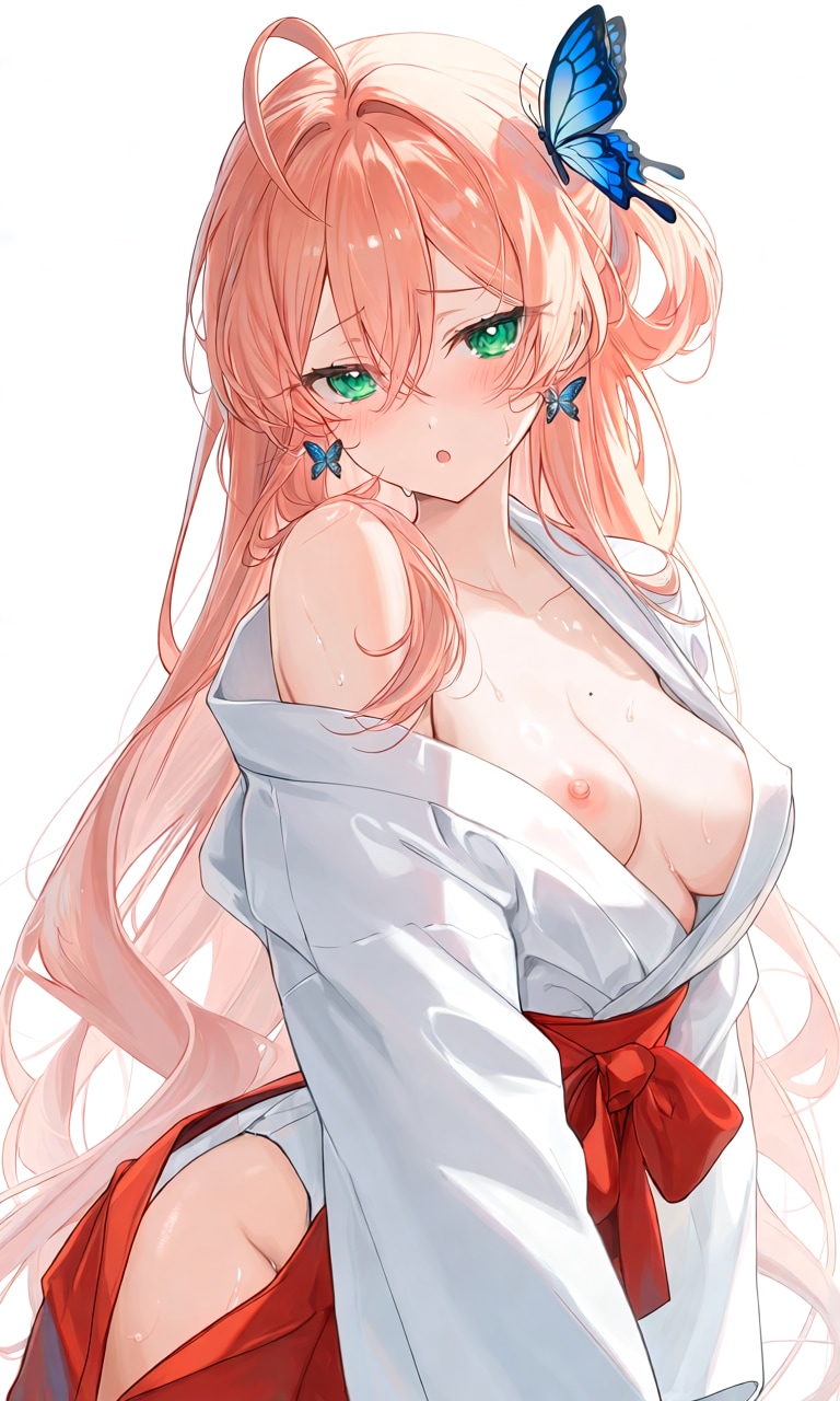 半脱ぎ×巫女服