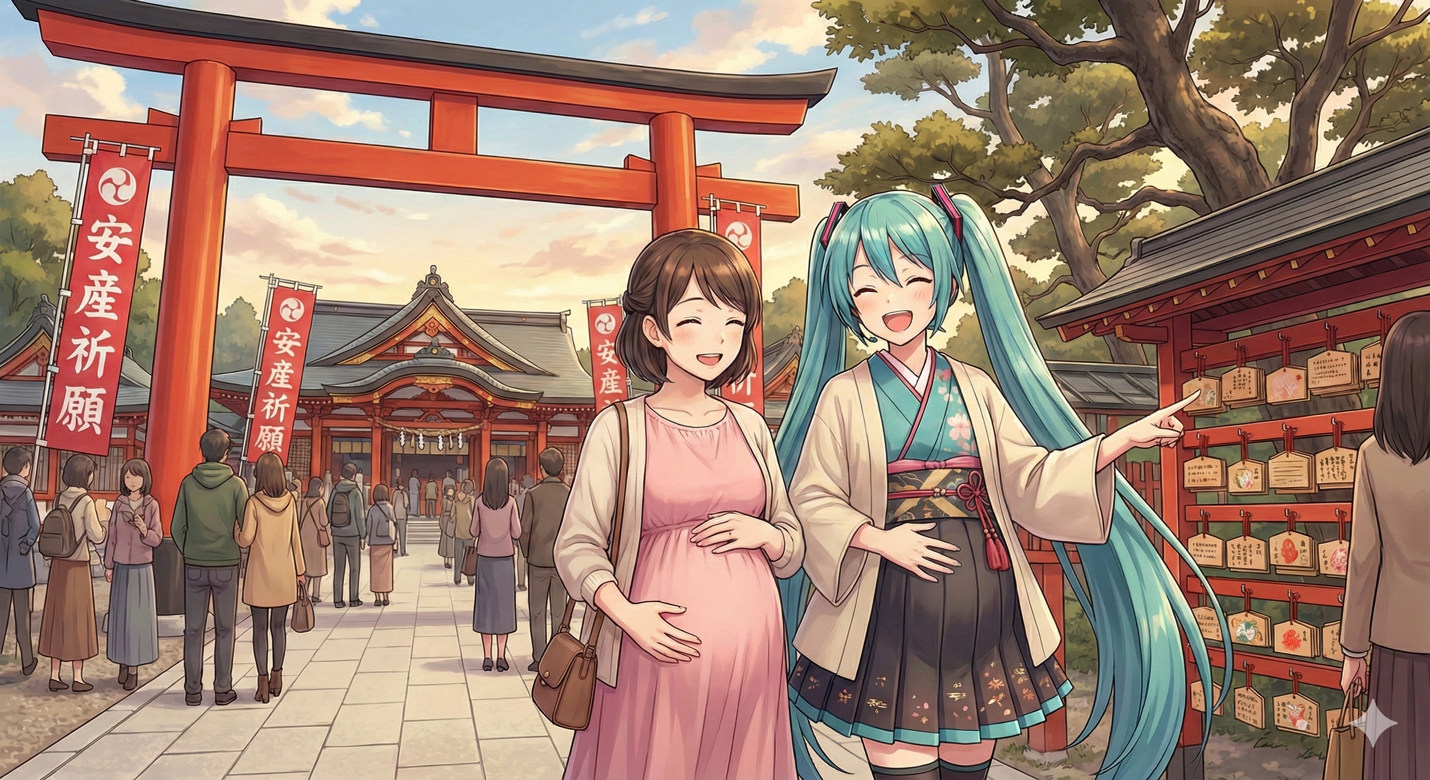 ミクさんも安産祈願２😁 | の人気AIイラスト・グラビア