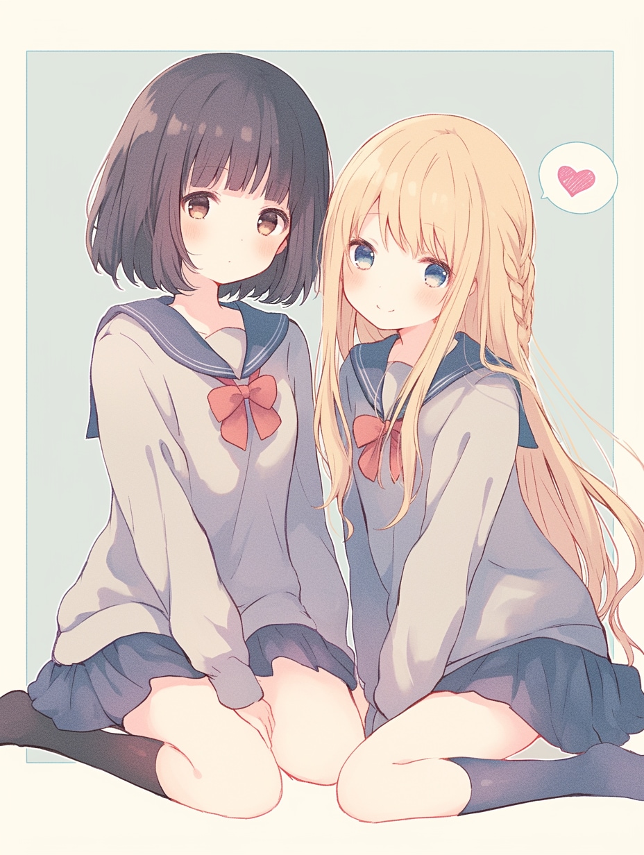 二人のJK196 | の人気AIイラスト・グラビア