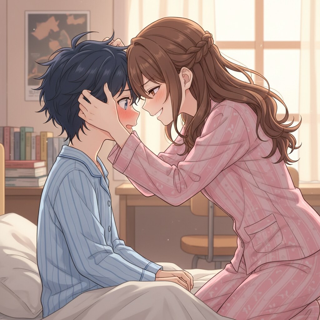 お姉ちゃんが熱を測ってあげよう♪