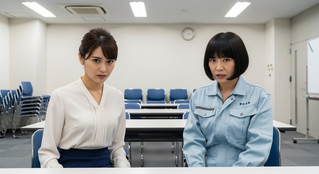 「あなたですね。男性トイレの個室を汚したのは」