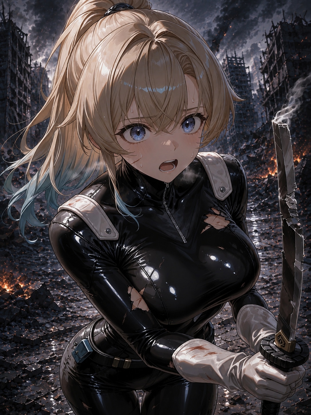 溶解液がたっぷりかかっタ剣は使い物ニならなイ