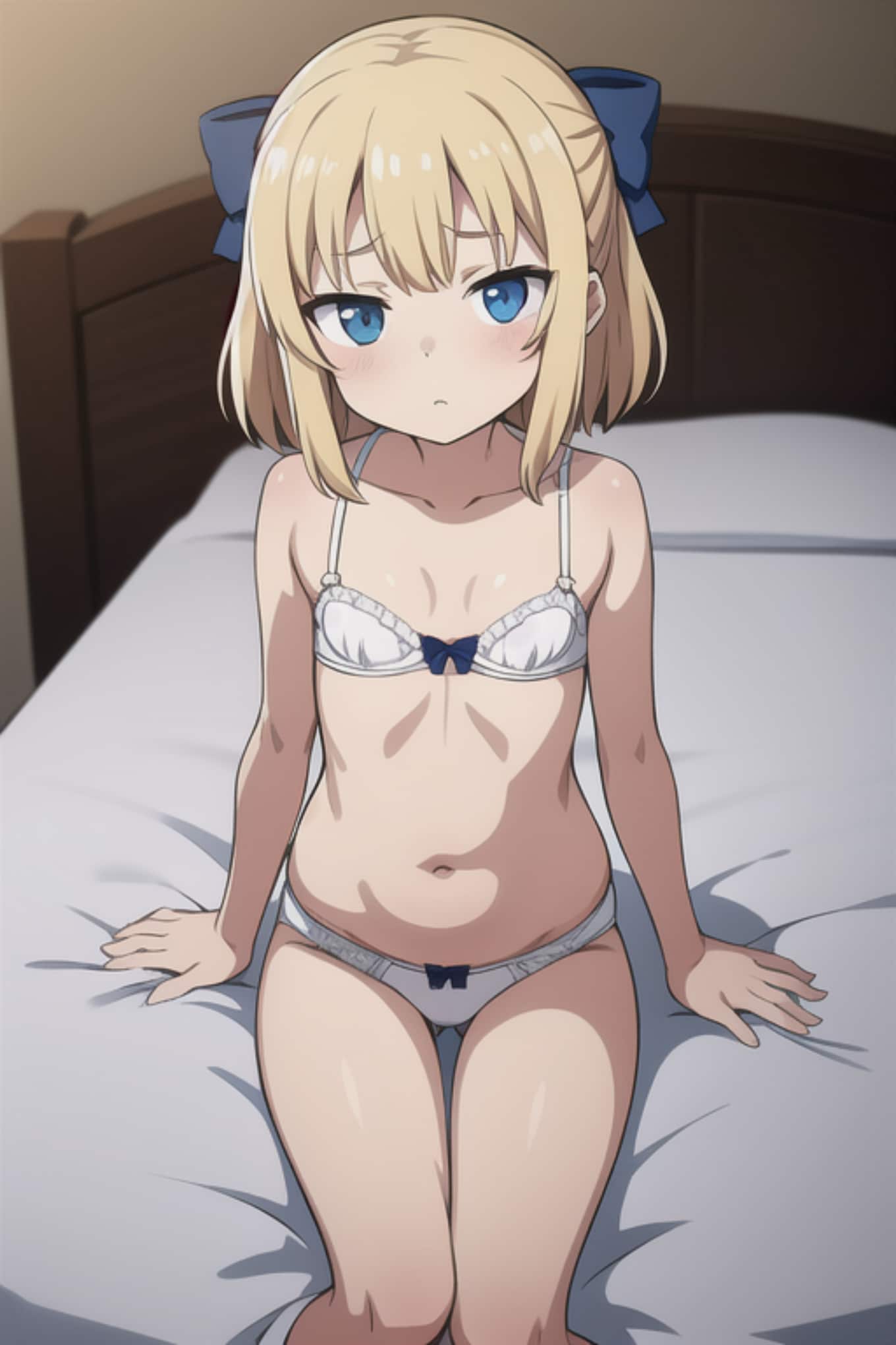 貧乳下着姿少女待機中