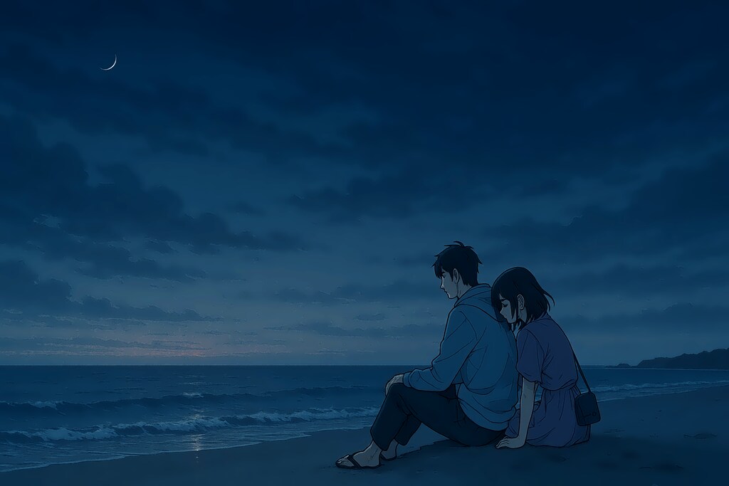 若い男女と夜明け