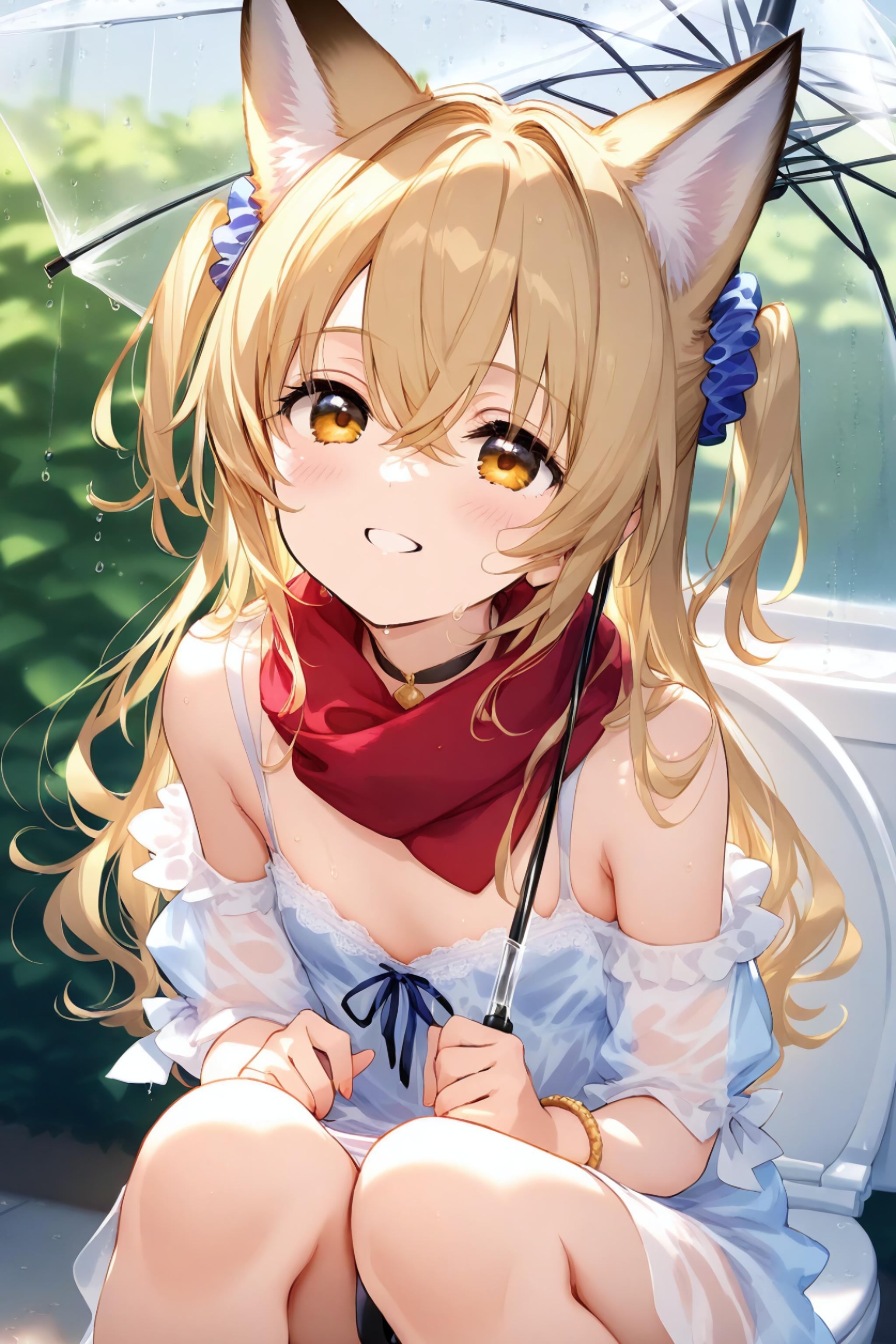 上も下も雨ね