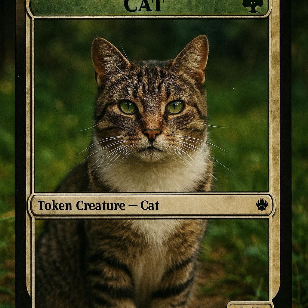 カードゲームする猫