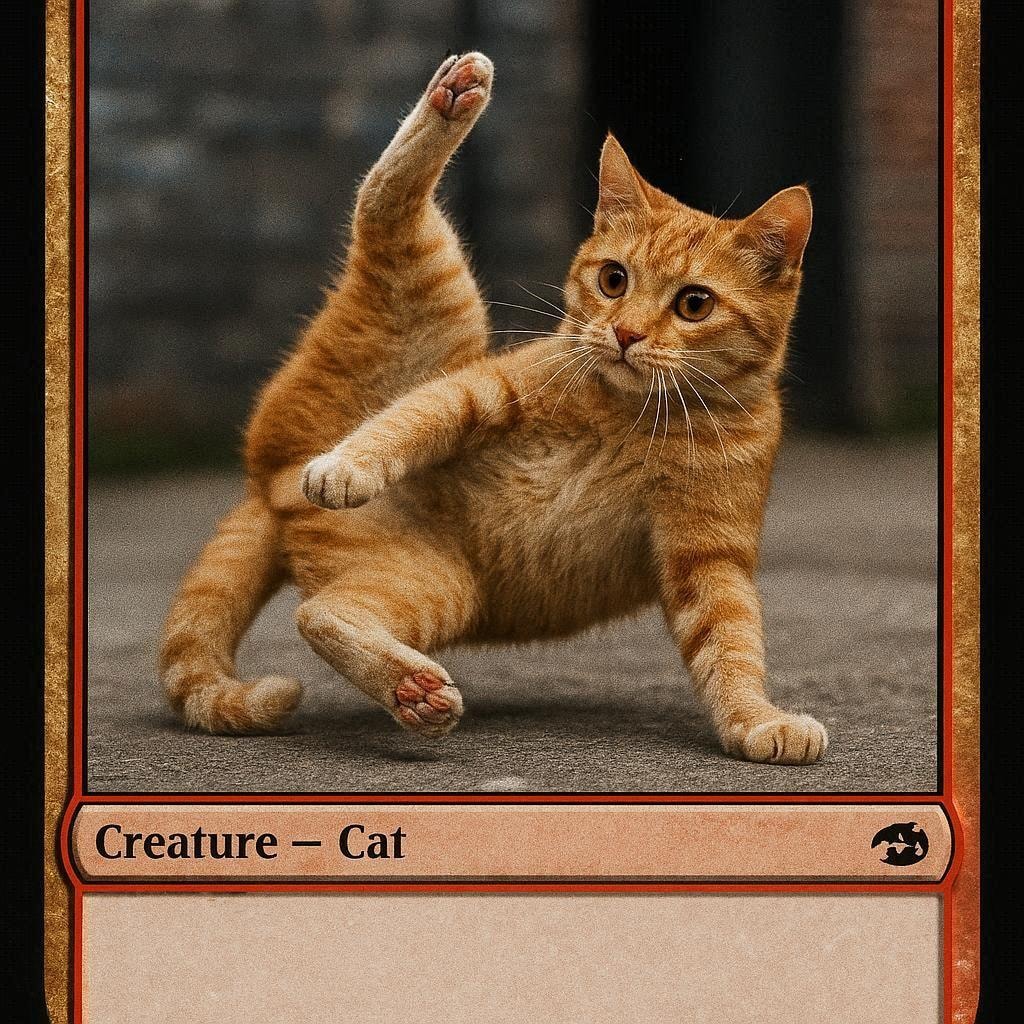 カードゲームする猫