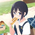 パンを食べるメガネ女子 3枚目