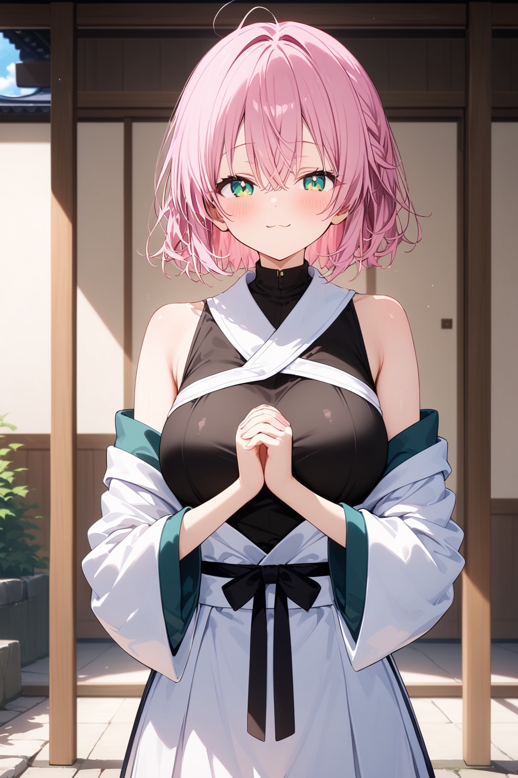 境内を散策する李々花