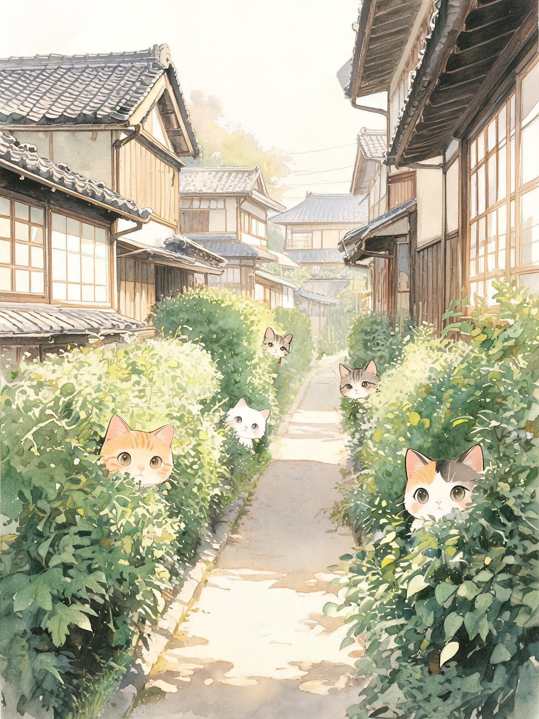 猫の細道(生垣の道)