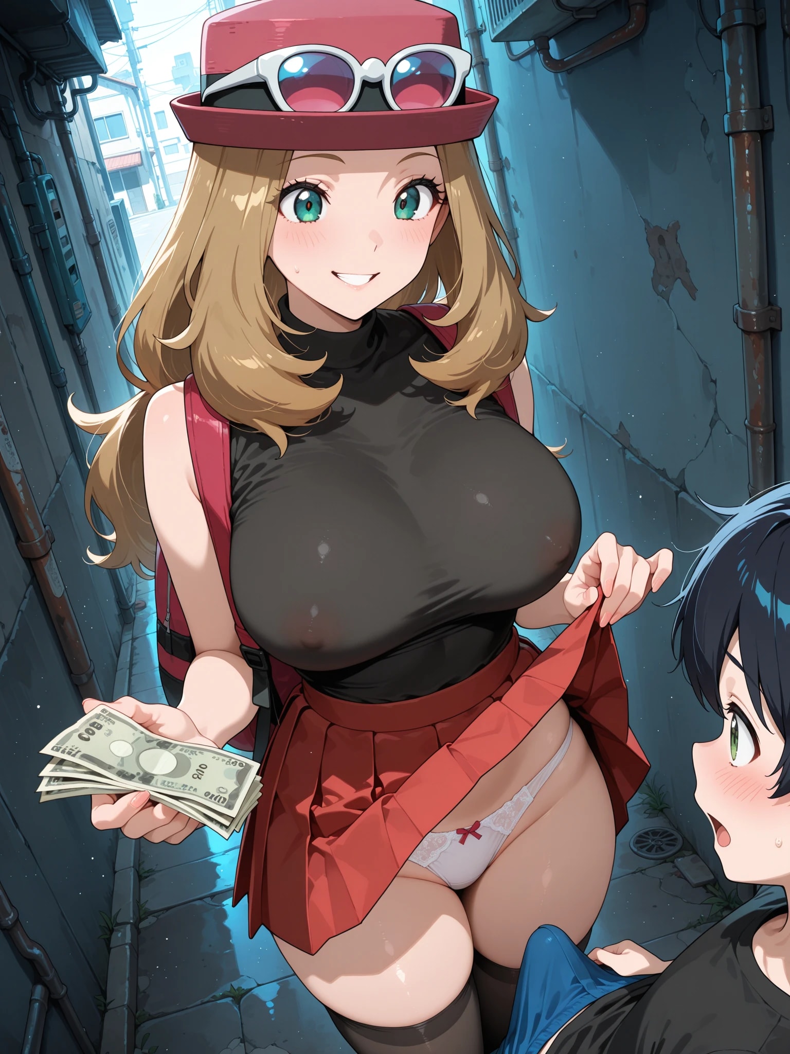 ショタにパンツを見せて小遣い稼ぎをするセレナ…