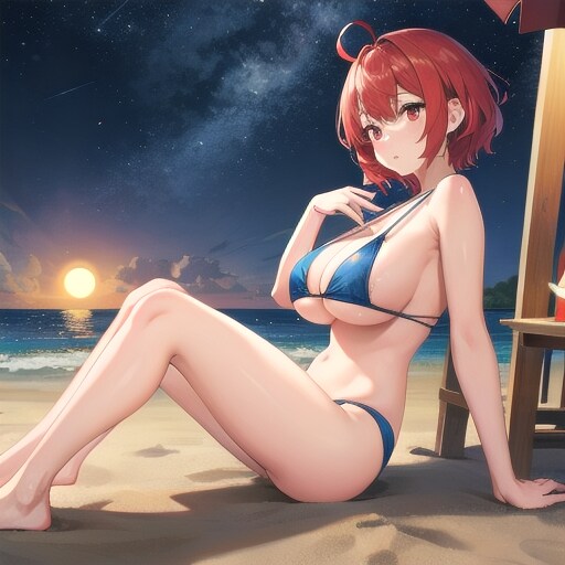 夜の浜辺