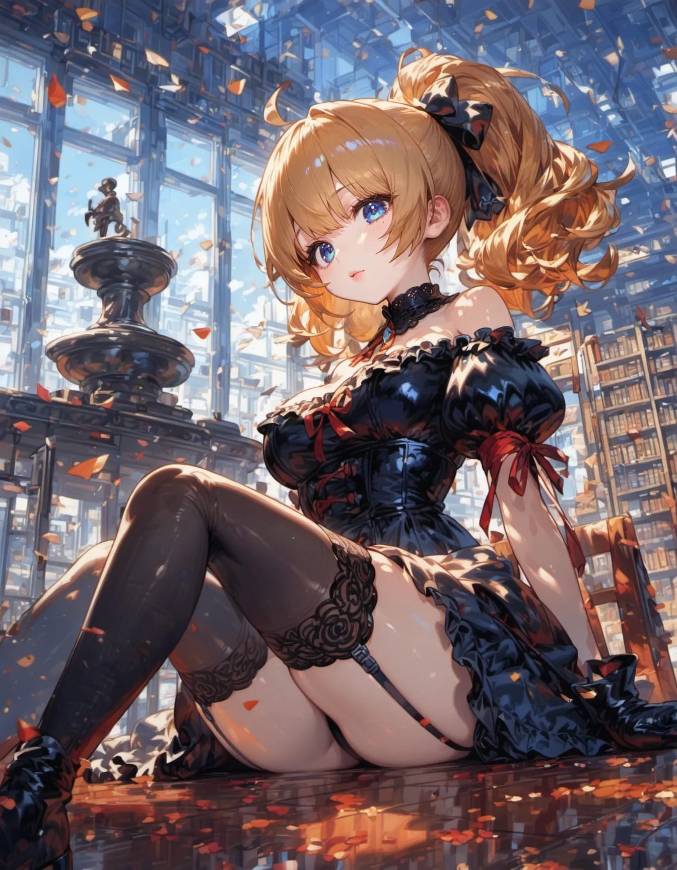 Gothic Elegance in the Archive | の人気AIイラスト・グラビア