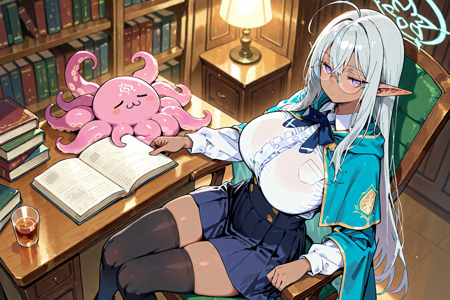 ダークエルフちゃんと可愛いペット