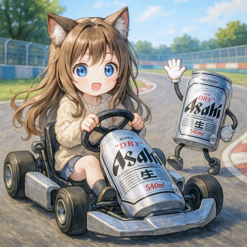 ゴーカートに乗る小さな女の子