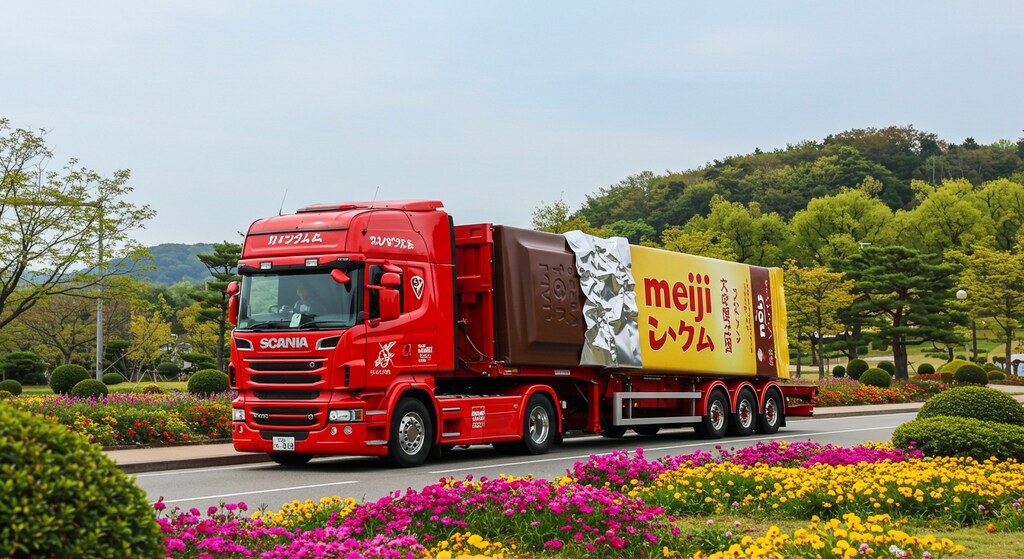 明治チョコレートスカニアトラック