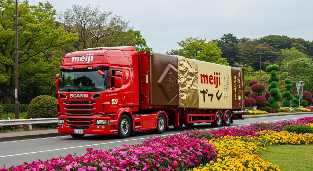 明治チョコレートスカニアトラック