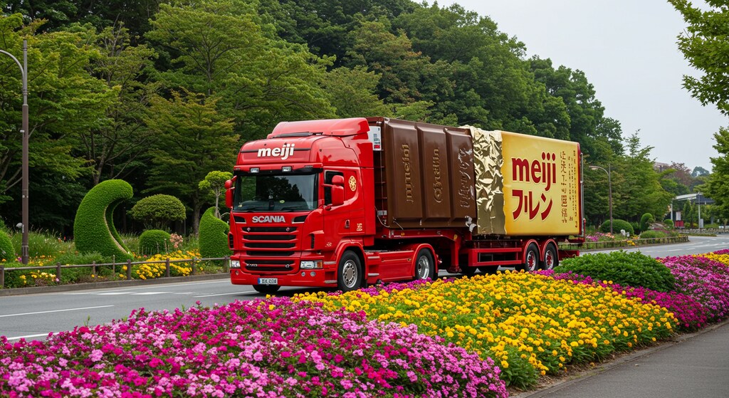 明治チョコレートスカニアトラック