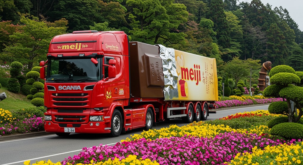 明治チョコレートスカニアトラック