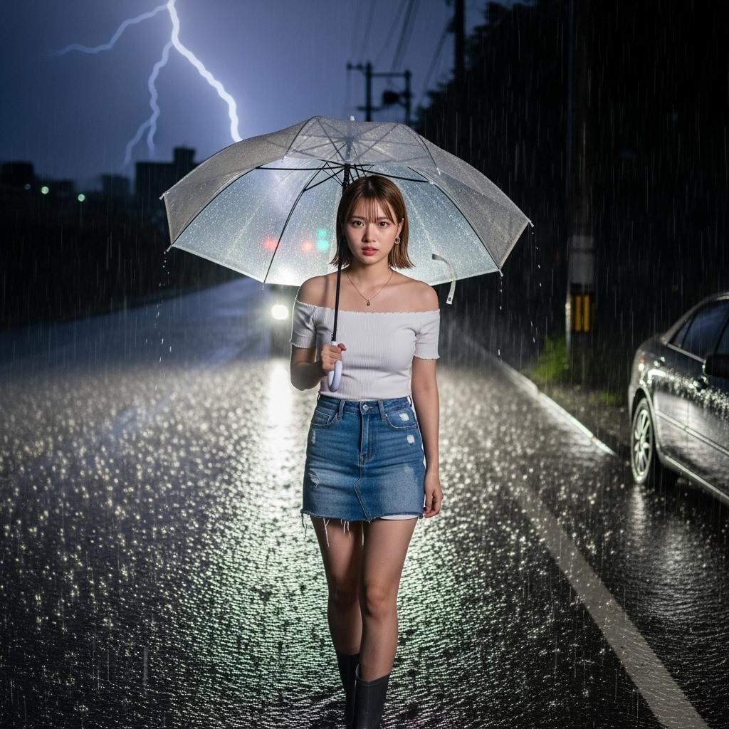 豪雨の帰り道