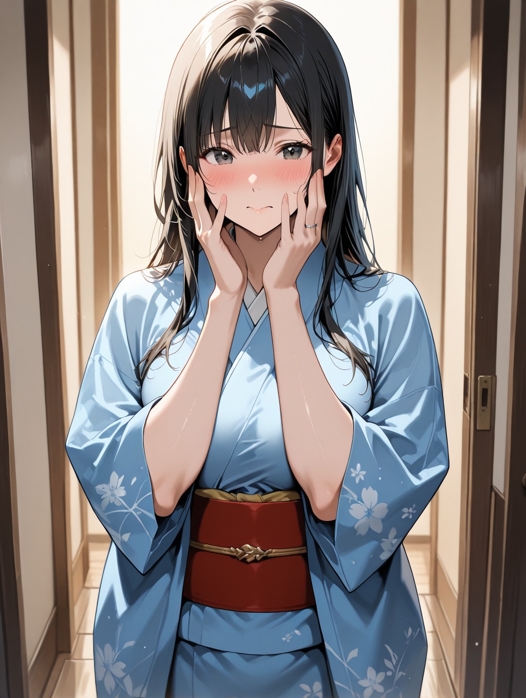 玄関でのお出迎え