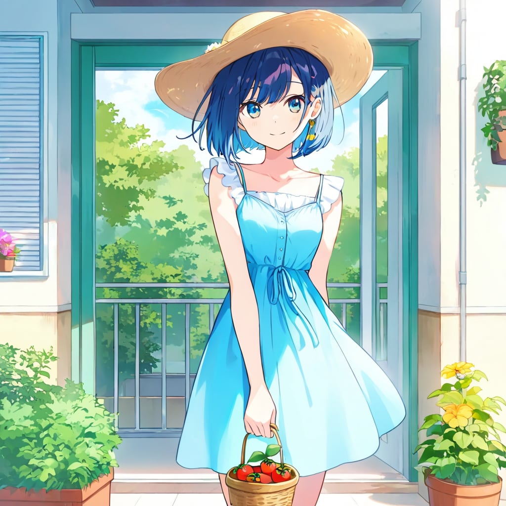 午後のベランダ菜園 | の人気AIイラスト・グラビア