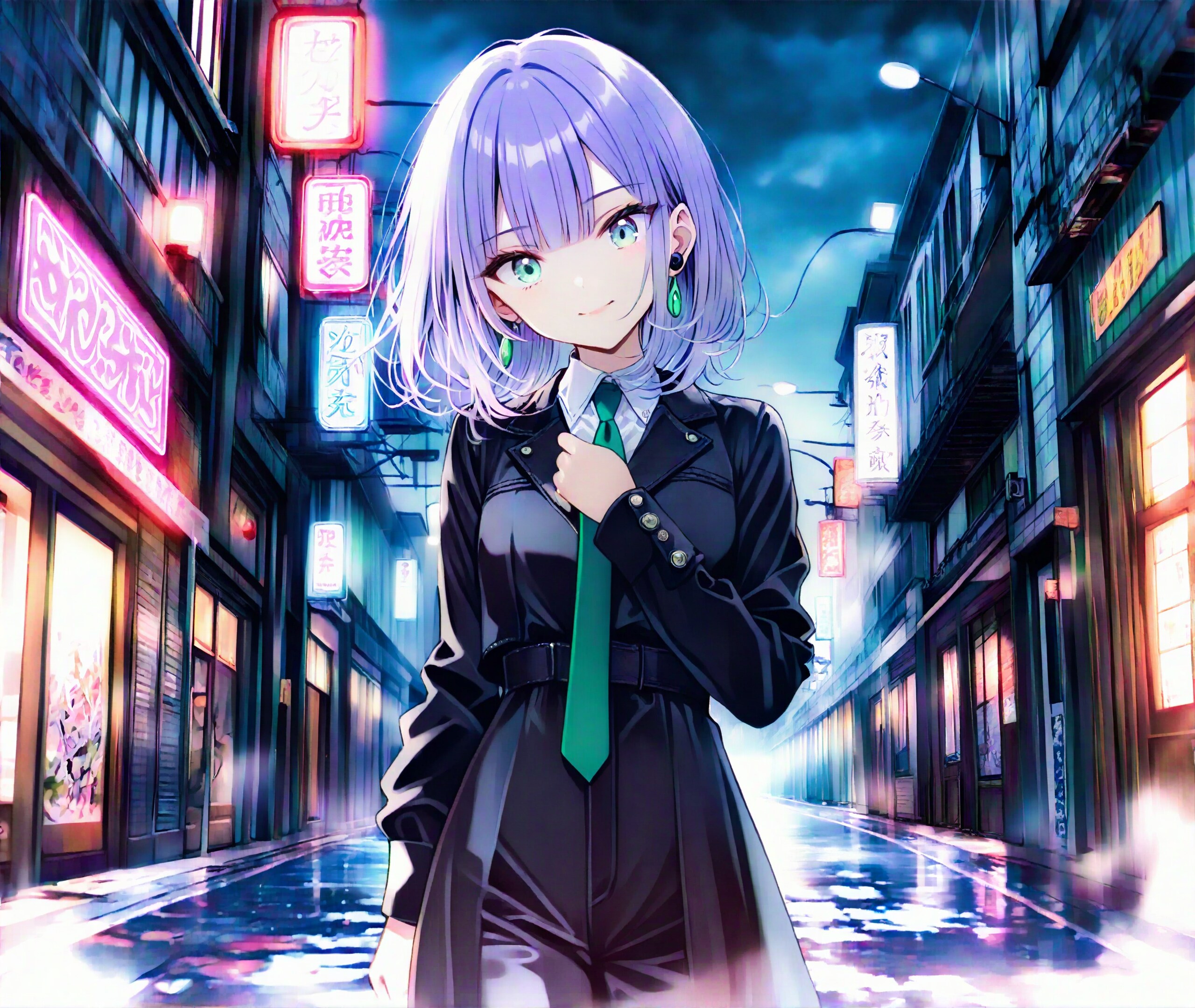 雨上がりの街角にて | の人気AIイラスト・グラビア