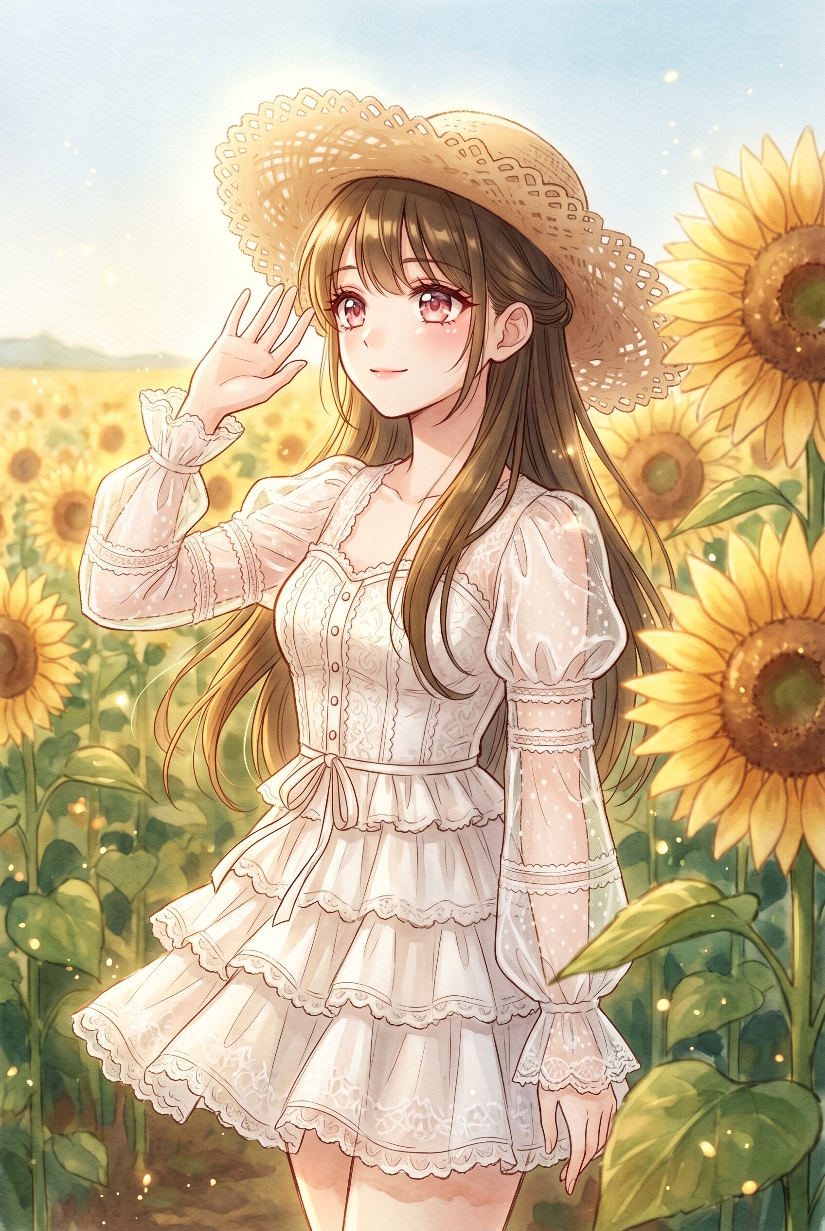 向日葵畑の白紗夢