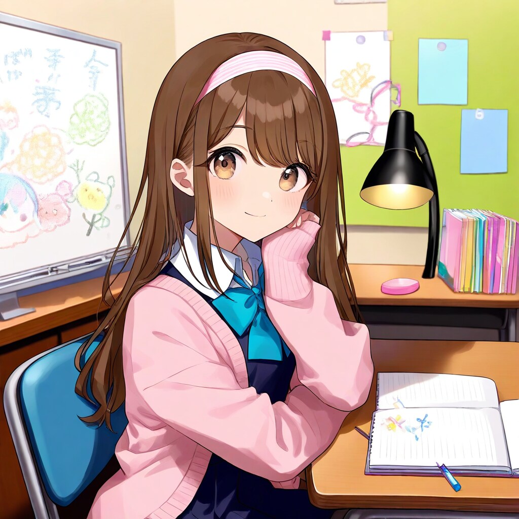 勉強机を見せながら紹介