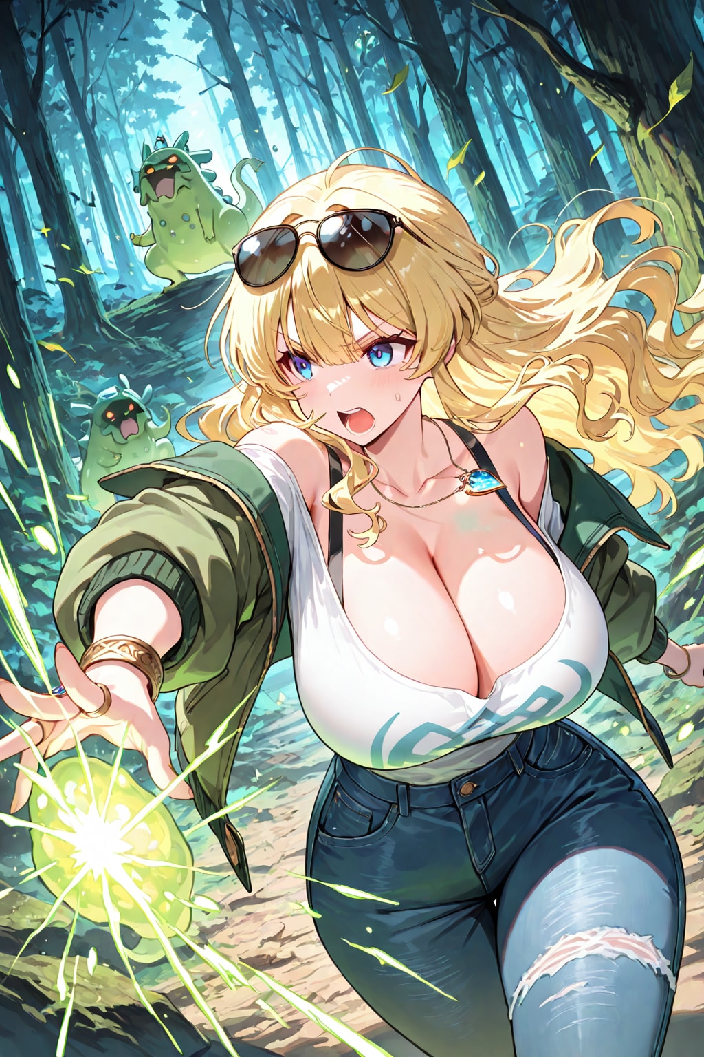 森でモンスターと戦うなっちゃん