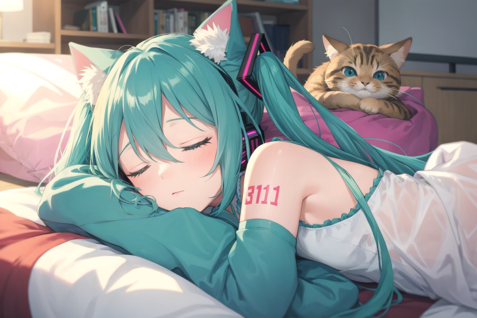 ミクさんは寝ています