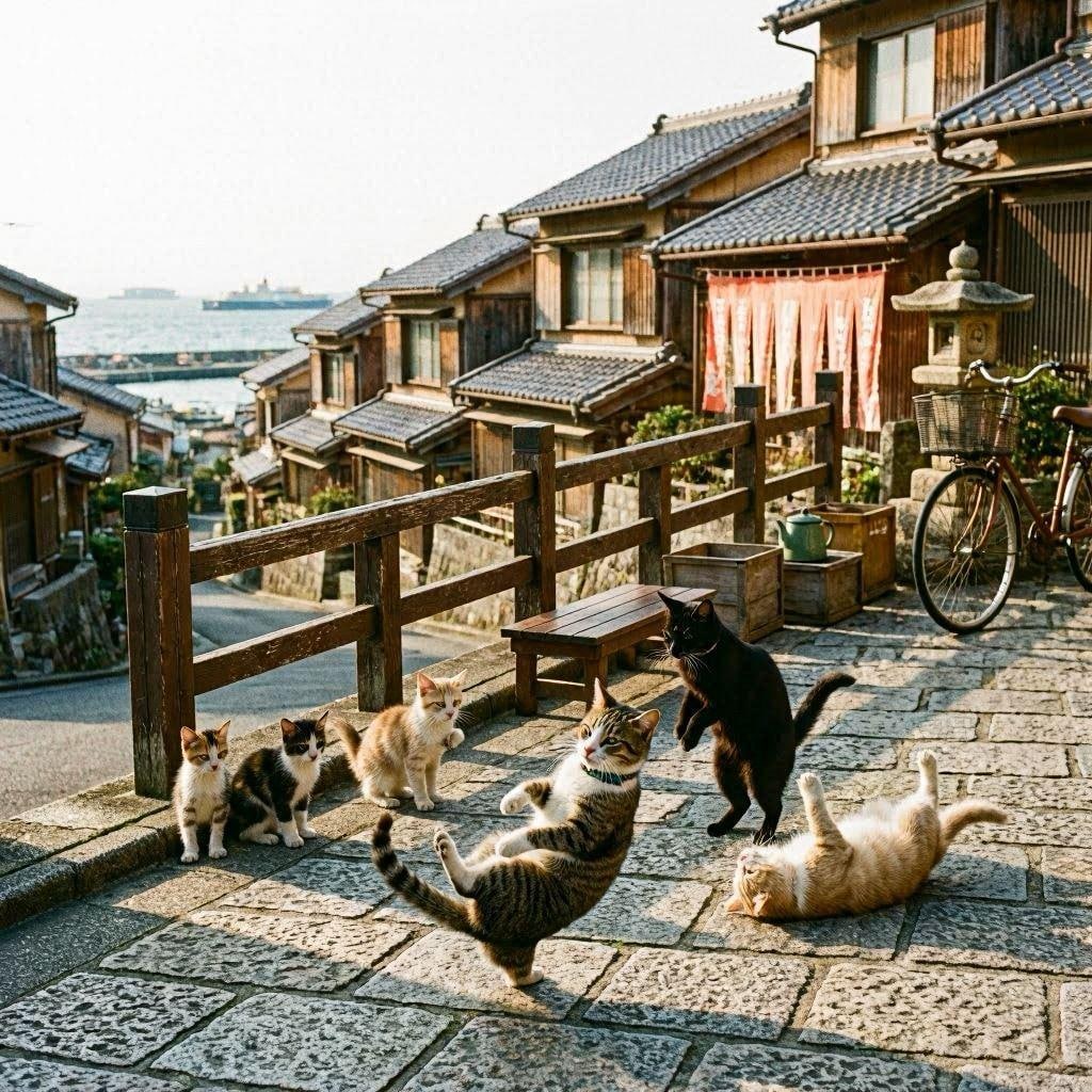 尾道へ野良猫に会いに来た猫