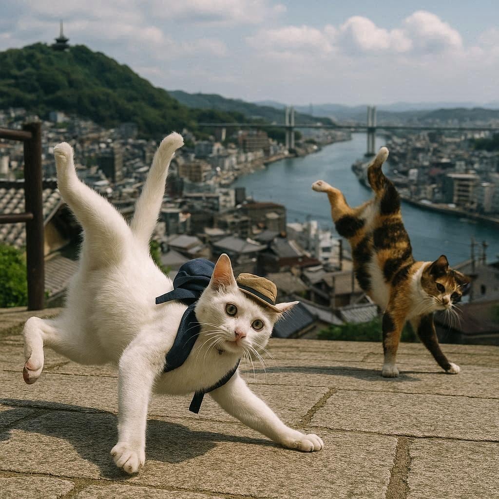 尾道へ野良猫に会いに来た猫