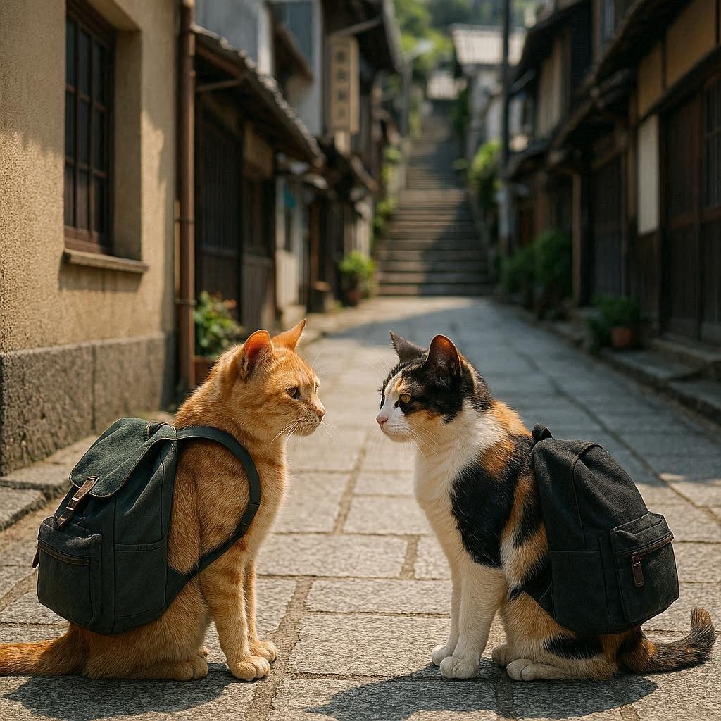 尾道へ野良猫に会いに来た猫