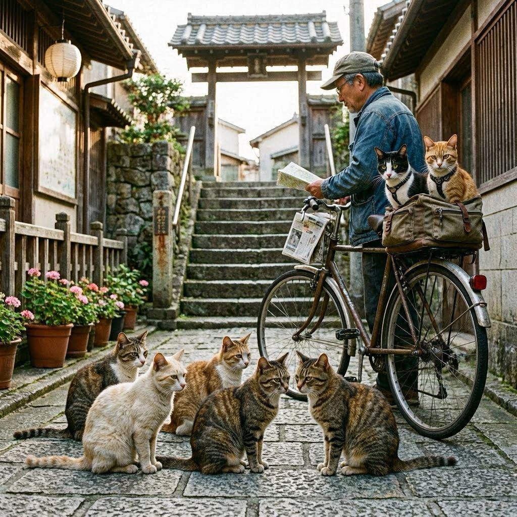尾道へ野良猫に会いに来た猫