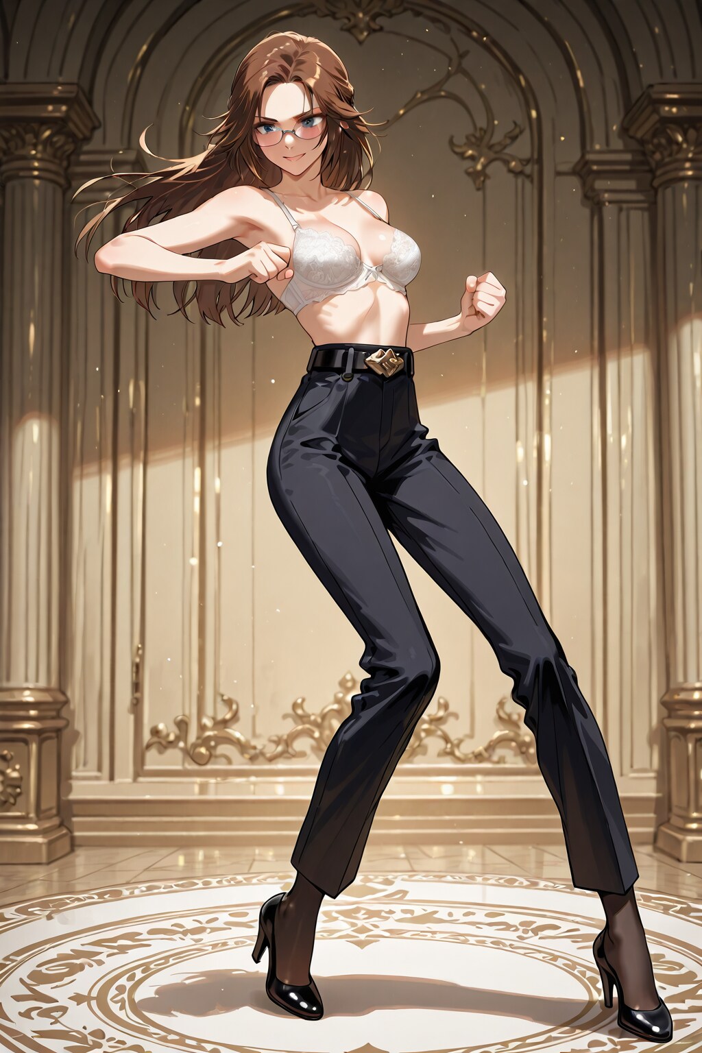 お嬢様のブラ姿の戦闘