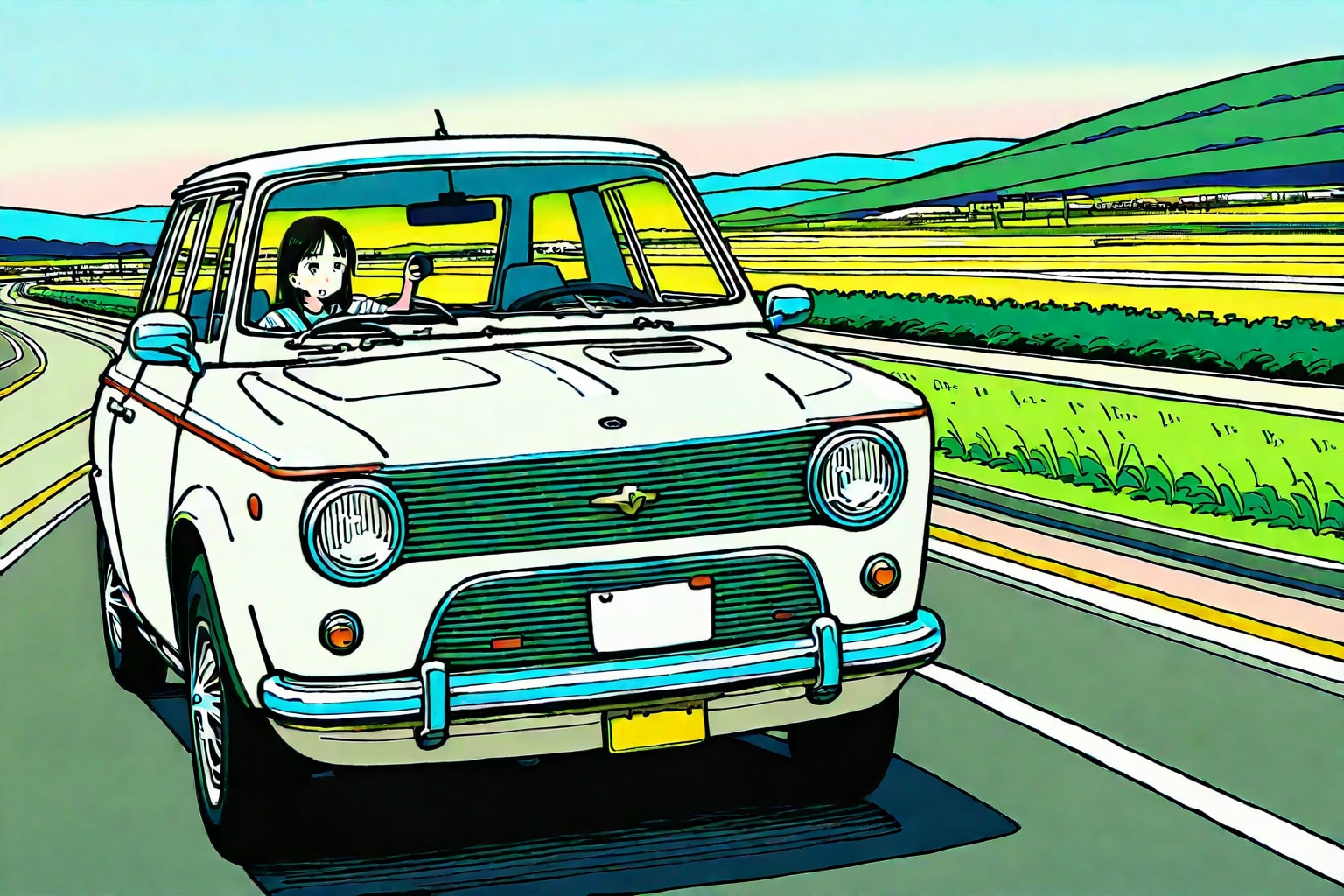 ドライブ（レトロカー） | の人気AIイラスト・グラビア
