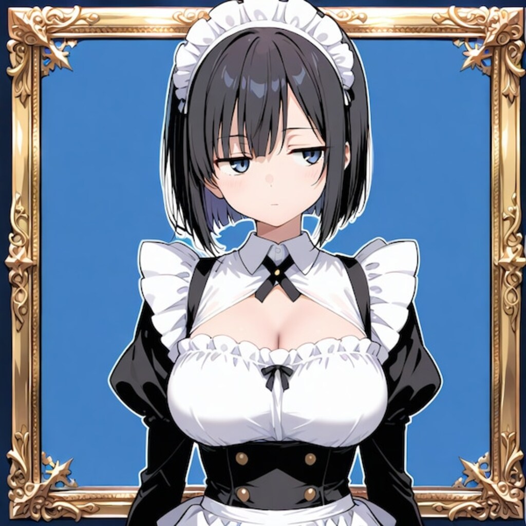 黒髪ショートメイド