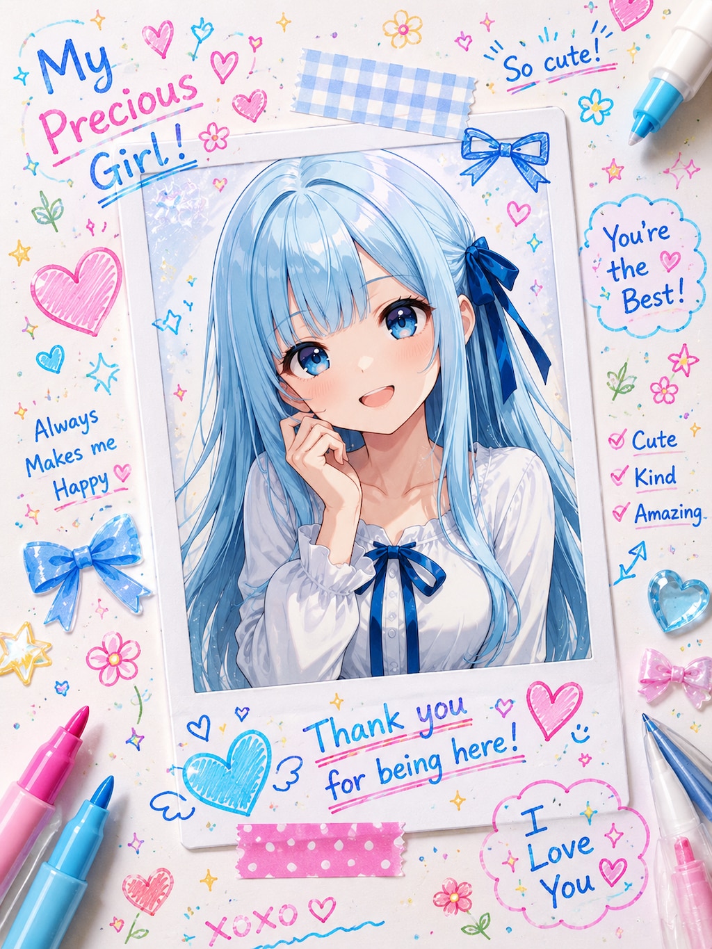 優葵ちゃんのデコフォト🩵