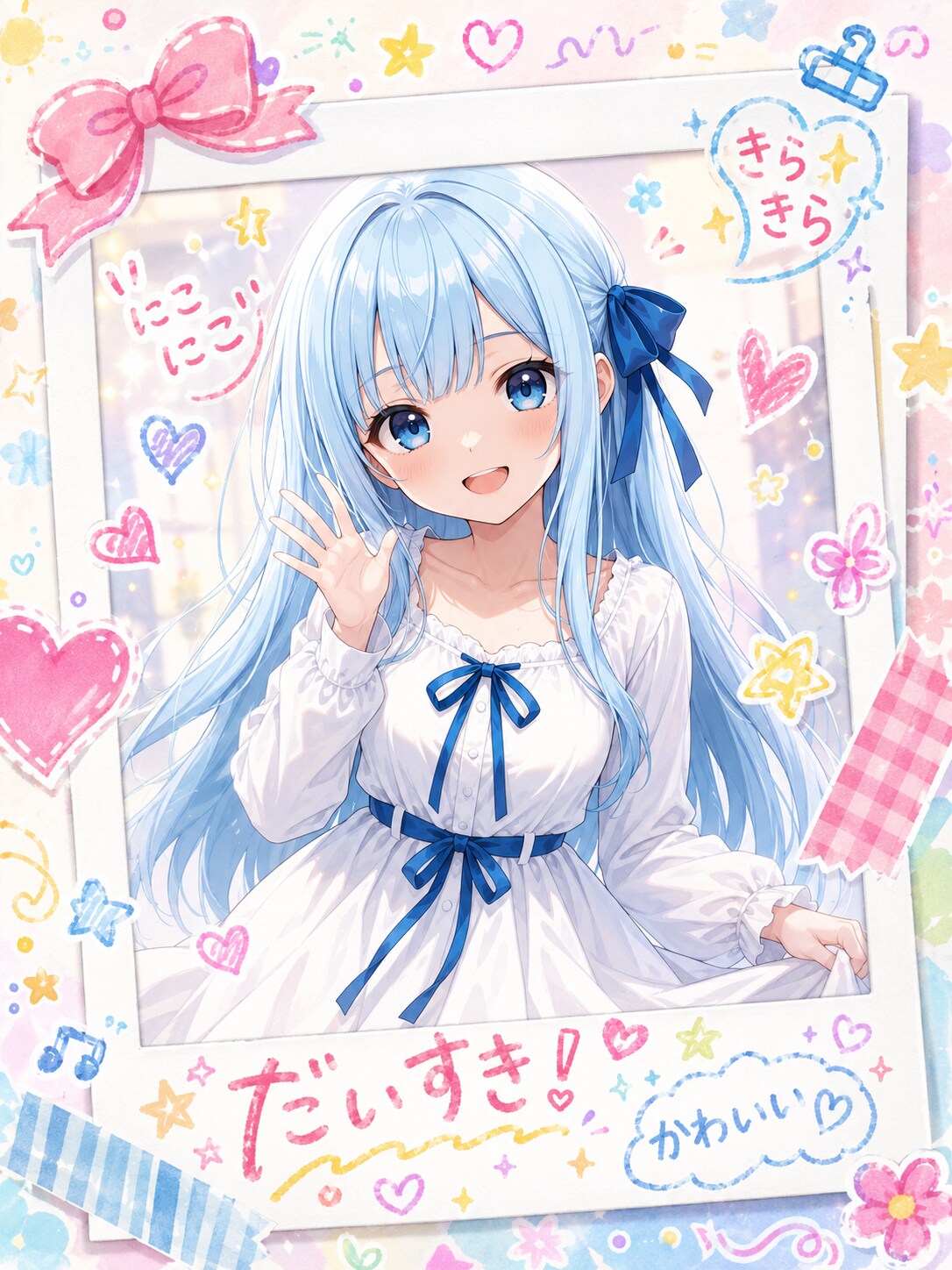 優葵ちゃんのデコフォト🩵