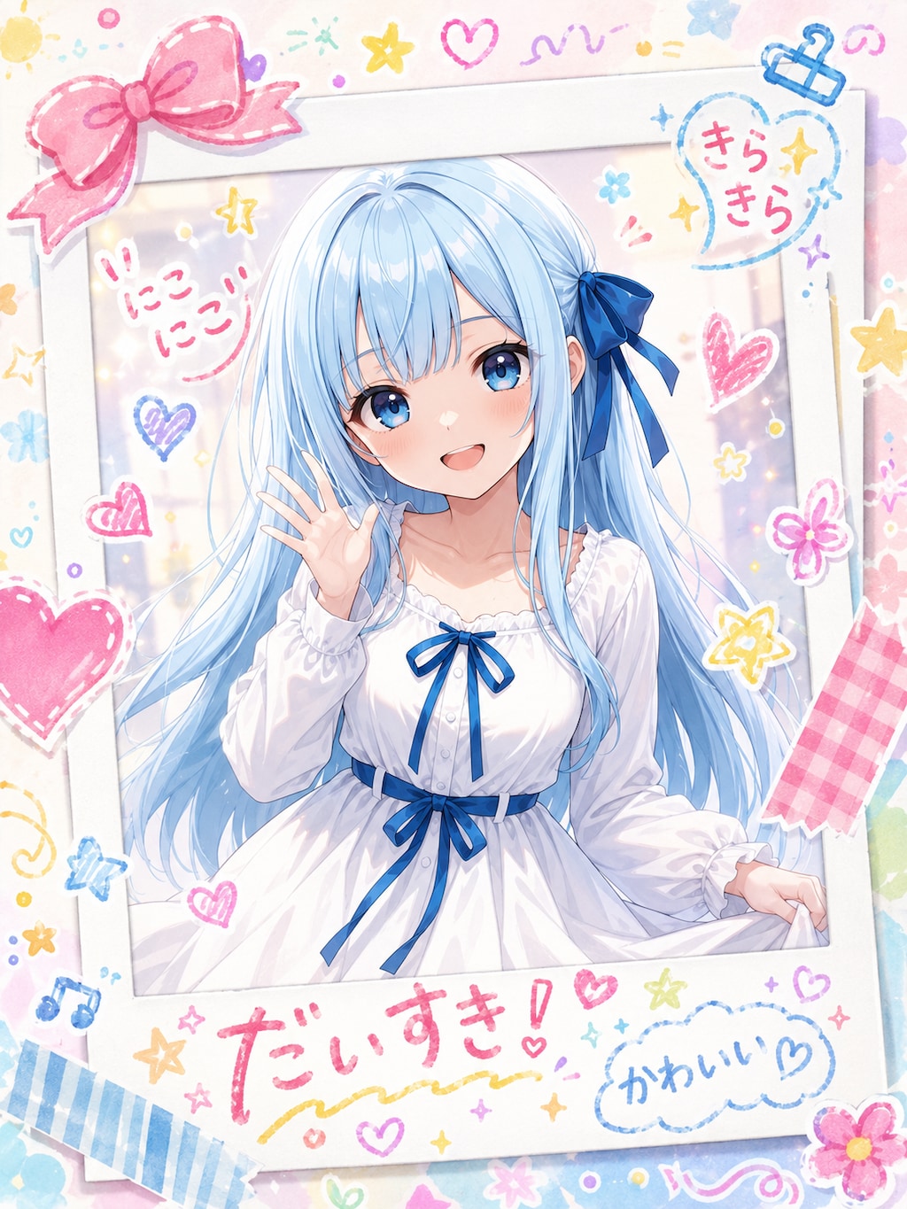 優葵ちゃんのデコフォト🩵