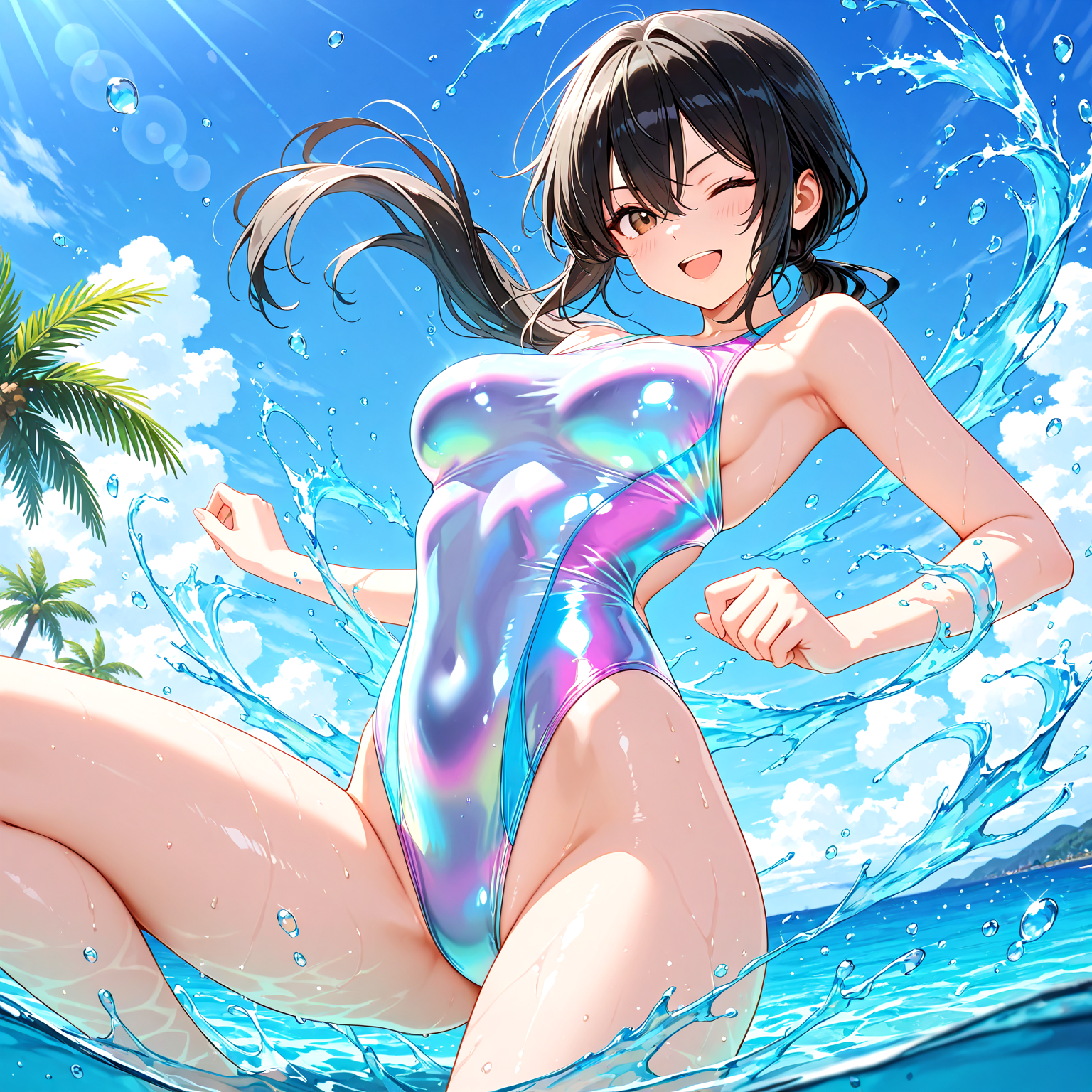 南国リゾート仕様の競泳水着
