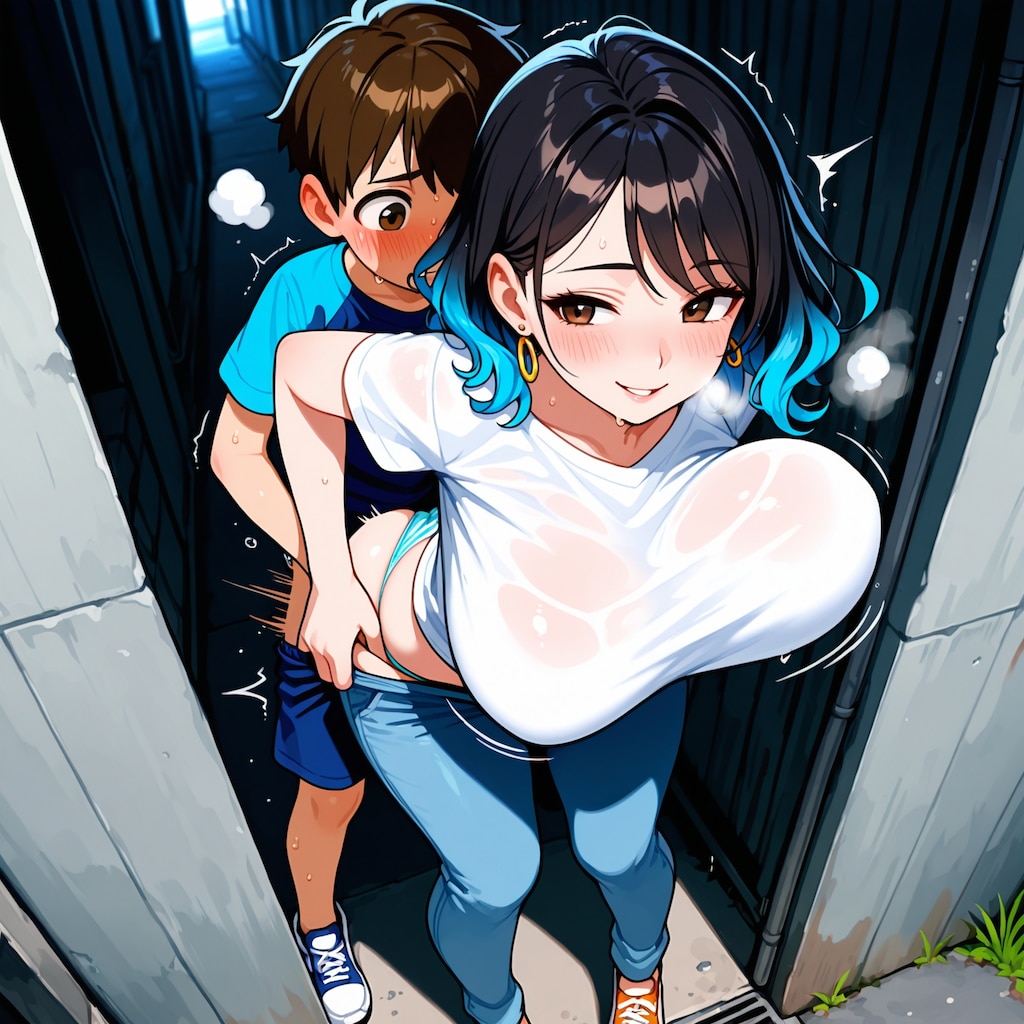 少〇とお姉さんの路地裏