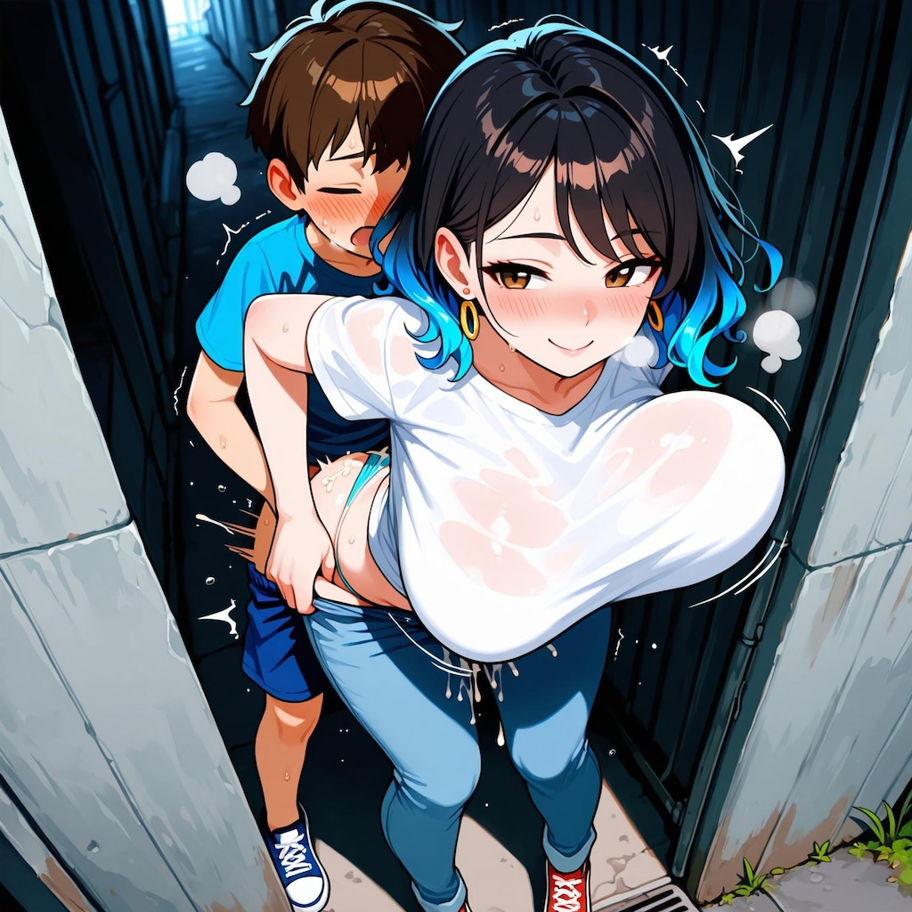 少〇とお姉さんの路地裏