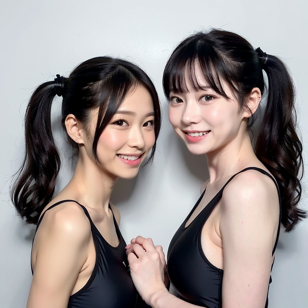 悪い相談をしている競泳水着女子たち